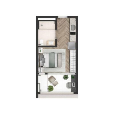 On The Sky Bela Cintra Apartments - Planta 29m² NR On The Sky Bela Cintra Apartments - Planta 29m² NR