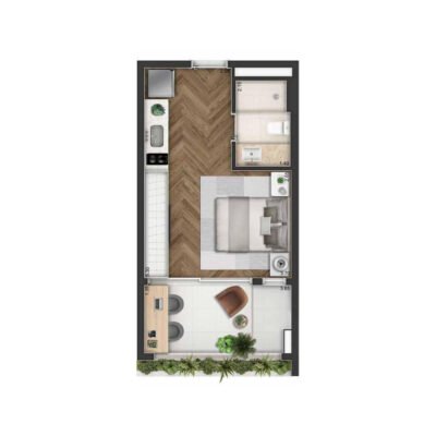 On The Sky Bela Cintra Apartments - Planta 31m² HMP On The Sky Bela Cintra Apartments - Planta 31m² HMP