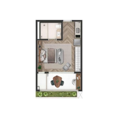 On The Sky Bela Cintra Apartments - Planta 41m² - NR On The Sky Bela Cintra Apartments - Planta 41m² - NR