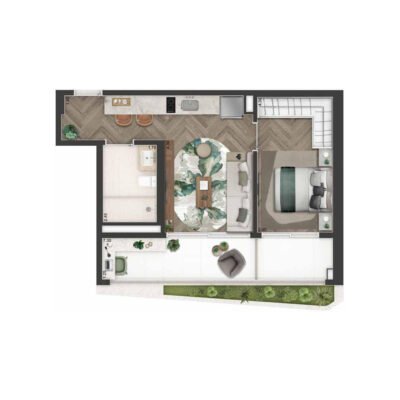 On The Sky Bela Cintra Apartments - Planta 55m² On The Sky Bela Cintra Apartments - Planta 55m²