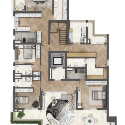 Soleil Residences by Boca do Lobo - Planta 487m² - Duplex inferior Soleil Residences by Boca do Lobo - Planta 487m² - Duplex inferior