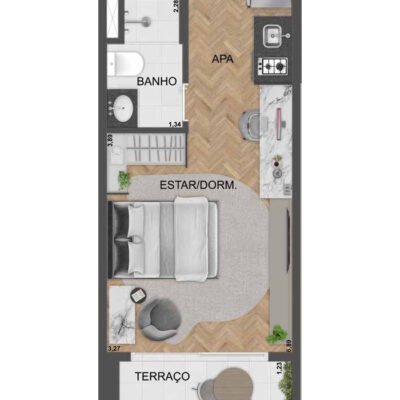 SP 360 - Planta 28m² SP 360 - Planta 28m²