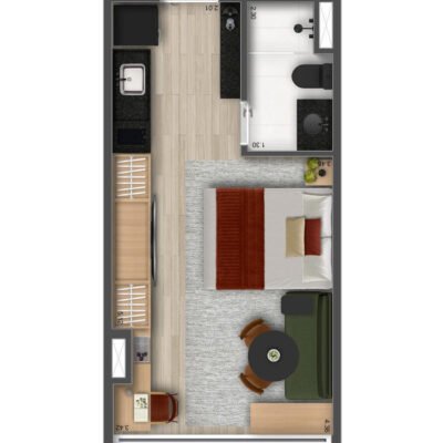 The Collection Vila Mariana - Planta 25m² - residencial decorado The Collection Vila Mariana - Planta 25m² - residencial decorado