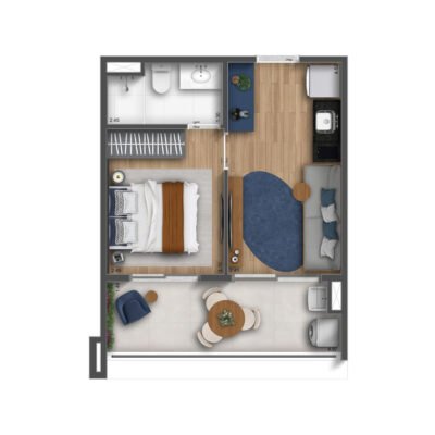 The Collection Vila Mariana - Planta 33m² - 1 dormitório The Collection Vila Mariana - Planta 33m² - 1 dormitório