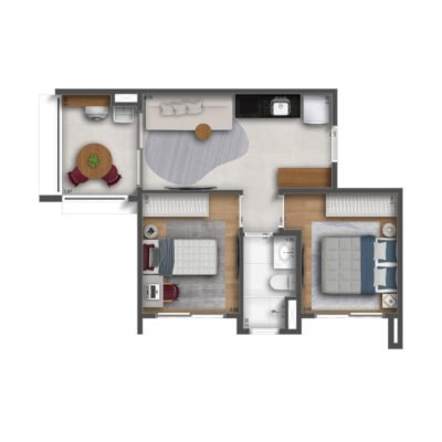 The Collection Vila Mariana - Planta 40m² - 2 dormitórios The Collection Vila Mariana - Planta 40m² - 2 dormitórios