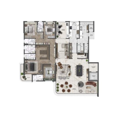 The View Ibirapuera - Planta 290m² - 4 suítes The View Ibirapuera - Planta 290m² - 4 suítes