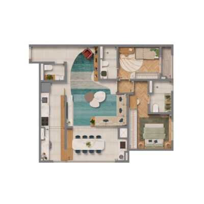 Living Grand Exclusive Tucuruvi - Planta 87m² - Padrão com living ampliado Living Grand Exclusive Tucuruvi - Planta 87m² - Padrão com living ampliado