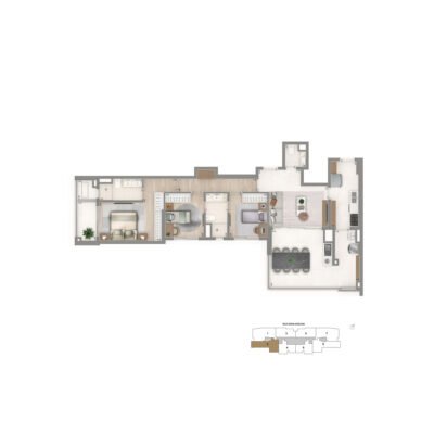 The Palace Oasis - Planta 112m² - 3 dorms The Palace Oasis - Planta 112m² - 3 dorms