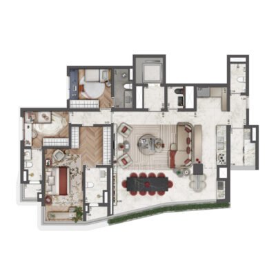 Le Six - Planta 156m² - 4 dorms decorado Le Six - Planta 156m² - 4 dorms decorado