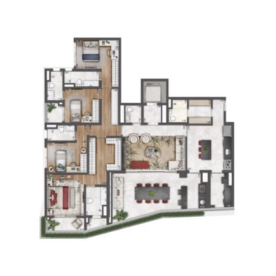 Le Six - Planta 203m² - 4 suites Le Six - Planta 203m² - 4 suites