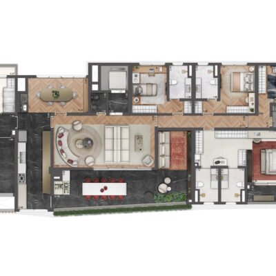 Le Six - Planta 264m² - 4 suites Le Six - Planta 264m² - 4 suites