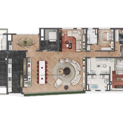 Le Six - Planta 264m² - Opção 3 suítes Le Six - Planta 264m² - Opção 3 suítes