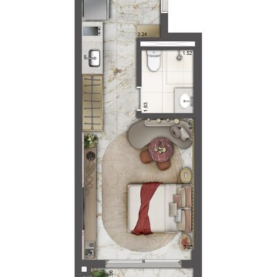 Le Six - Planta 30m² - Studio HMP Le Six - Planta 30m² - Studio HMP