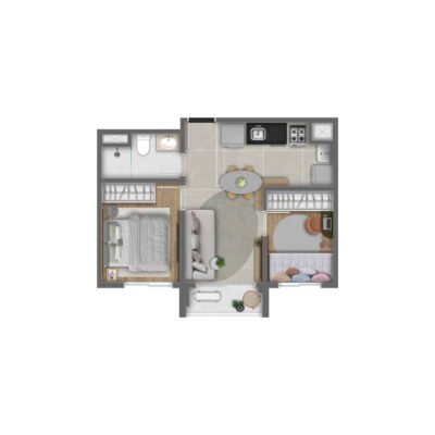 Lume House Vila Prudente - Planta 38m² - 2 dorms Lume House Vila Prudente - Planta 38m² - 2 dorms