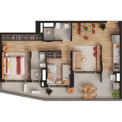 Altus Nova Klabin - Planta 72m² - 2 dorms Altus Nova Klabin - Planta 72m² - 2 dorms