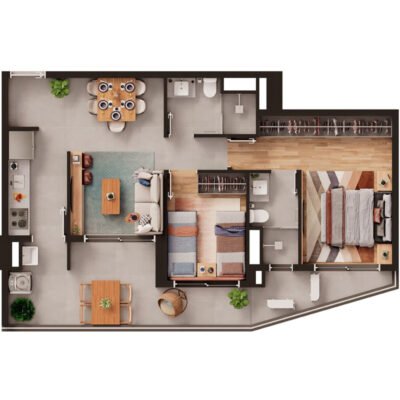 Altus Nova Klabin - Planta 73m² - 2 dorms Altus Nova Klabin - Planta 73m² - 2 dorms