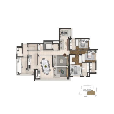 Brooklin Senses by Cyrela - Planta 178m² - Padrão 3 suítes Brooklin Senses by Cyrela - Planta 178m² - Padrão 3 suítes