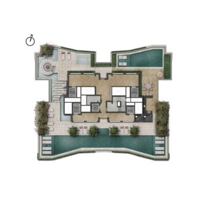 Le Six Residences - Implantação rooftop torre 2 Le Six Residences - Implantação rooftop torre 2