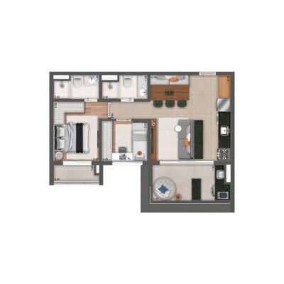 MAC Vila Mariana - Planta 64m² - 2 dorms MAC Vila Mariana - Planta 64m² - 2 dorms