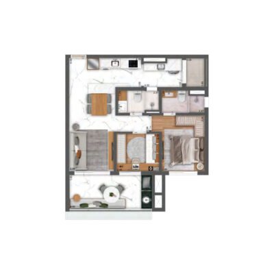 MAC Vila Mariana - Planta 68m² - 2 dorms MAC Vila Mariana - Planta 68m² - 2 dorms