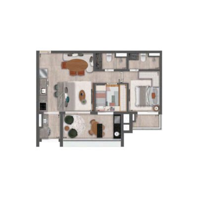 MAC Vila Mariana - Planta 70m² - 2 dorms MAC Vila Mariana - Planta 70m² - 2 dorms