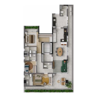 The Only Moema - Planta 143m² - 3 suítes The Only Moema - Planta 143m² - 3 suítes