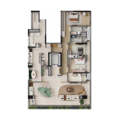 The Only Moema - Planta 185m² - Opção decorado The Only Moema - Planta 185m² - Opção decorado