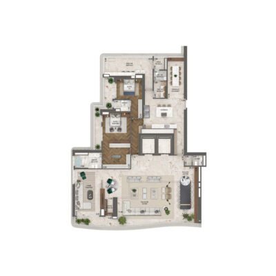 Vista Cyrela Milano - Planta 372m² - Opção 2 suítes + home theater Vista Cyrela Milano - Planta 372m² - Opção 2 suítes + home theater