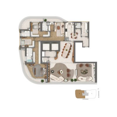 Epic Design by Pininfarina - Planta 339m² - Final 2 | Opção 3 suítes Epic Design by Pininfarina - Planta 339m² - Final 2 | Opção 3 suítes