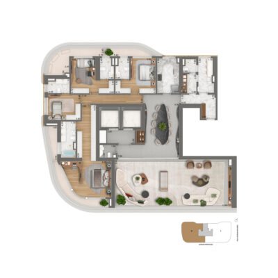 Epic Design by Pininfarina - Planta 339m² - Final 2 | Padrão 4 suítes Epic Design by Pininfarina - Planta 339m² - Final 2 | Padrão 4 suítes