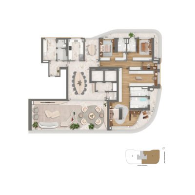 Epic Design by Pininfarina - Planta 379m² - Final 1 | Opção 3 suítes Epic Design by Pininfarina - Planta 379m² - Final 1 | Opção 3 suítes