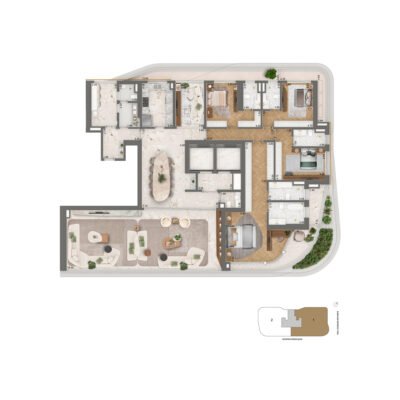 Epic Design by Pininfarina - Planta 400m² - Final 1 | Padrão 4 suítes Epic Design by Pininfarina - Planta 400m² - Final 1 | Padrão 4 suítes