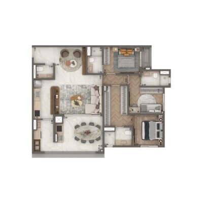 The Residence Brooklin - Planta 111m² - 3 suítes The Residence Brooklin - Planta 111m² - 3 suítes