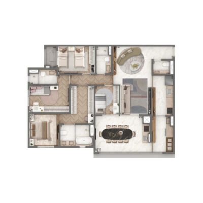 The Residence Brooklin - Planta 127m² - 4 dorms The Residence Brooklin - Planta 127m² - 4 dorms