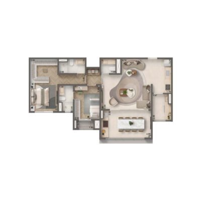 The Residence Brooklin - Planta 88m² - 2 suítes The Residence Brooklin - Planta 88m² - 2 suítes