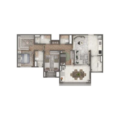 The Residence Brooklin - Planta 88m² - 3 dorms The Residence Brooklin - Planta 88m² - 3 dorms