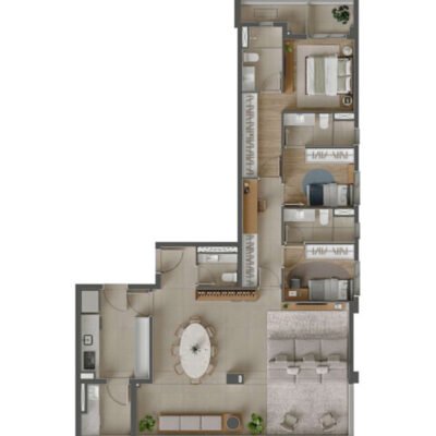Eucalys Moema - Planta 136m² - 3 suítes Eucalys Moema - Planta 136m² - 3 suítes