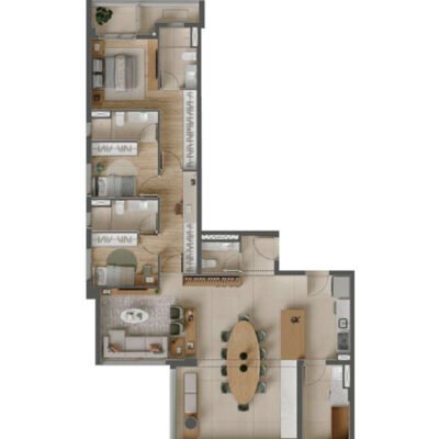 Eucalys Moema - Planta 137m² - 3 suítes Eucalys Moema - Planta 137m² - 3 suítes