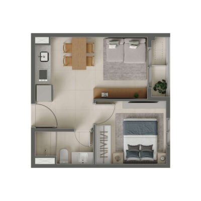 Eucalys Moema - Planta 32m² - 1 dorm Eucalys Moema - Planta 32m² - 1 dorm