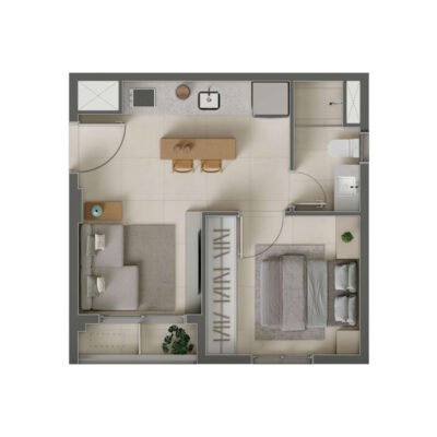 Eucalys Moema - Planta 32m² - 1 dorm Eucalys Moema - Planta 32m² - 1 dorm