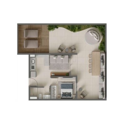 Eucalys Moema - Planta 91m² - 1 dorm garden Eucalys Moema - Planta 91m² - 1 dorm garden