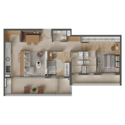 Eucalys Moema - Planta 91m² - 2 suítes Eucalys Moema - Planta 91m² - 2 suítes