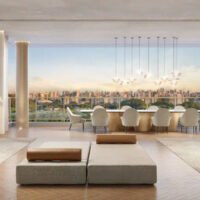 Portrait Parque do Ibirapuera - Perspectiva living 272m² Portrait Parque do Ibirapuera - Perspectiva living 272m²