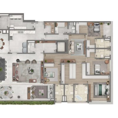 Portrait Parque do Ibirapuera - Planta 355m² - 4 suítes Portrait Parque do Ibirapuera - Planta 355m² - 4 suítes