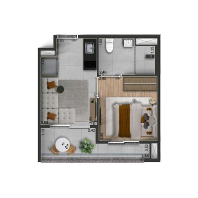 Today Ibirapuera - Planta 29m² - 1 dorm NR Today Ibirapuera - Planta 29m² - 1 dorm NR