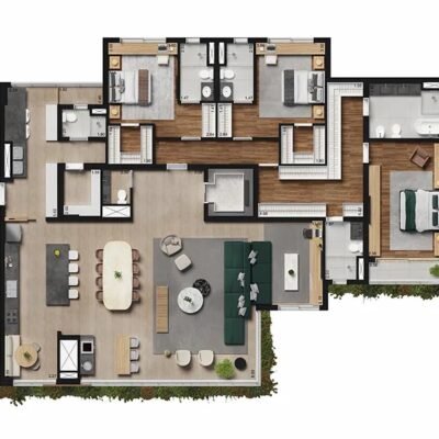 Panorama Skyline Ibirapuera - Planta 248m² - 3 suítes banho sr e sra Panorama Skyline Ibirapuera - Planta 248m² - 3 suítes banho sr e sra