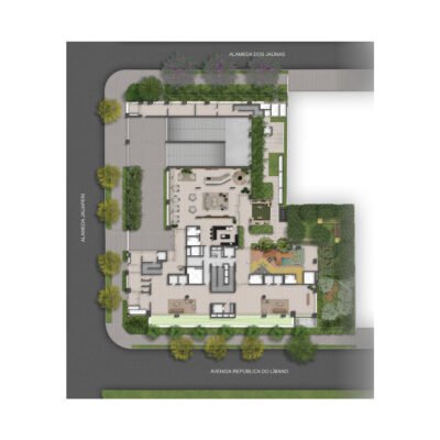 Vista Parque Ibirapuera - Implantação térreo Vista Parque Ibirapuera - Implantação térreo