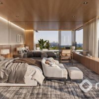 Vista Parque Ibirapuera - Perspectiva suíte master 453m² Vista Parque Ibirapuera - Perspectiva suíte master 453m²