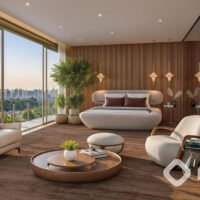 Vista Parque Ibirapuera - Perspectiva suíte master do triplex 1007m² Vista Parque Ibirapuera - Perspectiva suíte master do triplex 1007m²