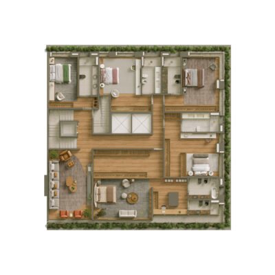 Vista Parque Ibirapuera - Planta 1007m² - Triplex inferior Vista Parque Ibirapuera - Planta 1007m² - Triplex inferior